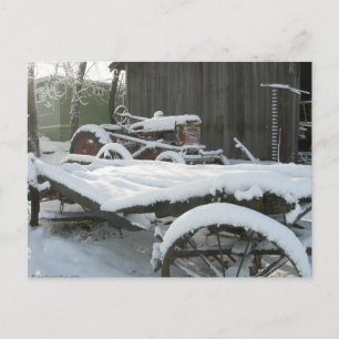 Carte Postale Chariot à neige
