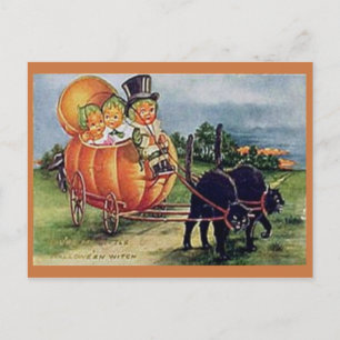 Carte Postale Chariot de citrouille