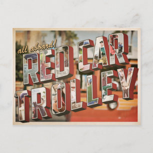 Carte Postale chariot de voiture rouge.