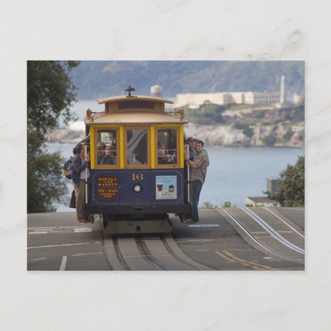Carte Postale Chariots de téléphérique sur Hyde Street à San (Devant)