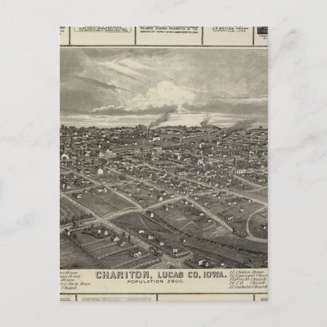 Carte Postale Chariton, Iowa commerces en Davenport (Devant)