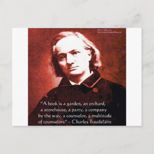 Carte Postale Charles Baudelaire "Un livre est" Citation de sage