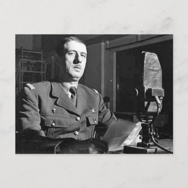 Carte Postale Charles De Gaulle Portrait (Devant)
