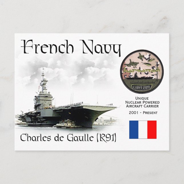 Carte Postale Charles de Gaulle (R91) porte-avions français (Devant)