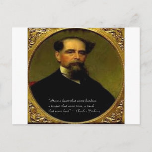 Carte Postale Charles Dickens & Citation émouvante