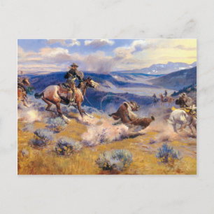 Carte Postale Charles M. Russell's Loops and Swift Horses (1916)
