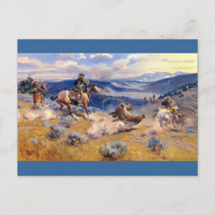 Carte Postale Charles M. Russell's Loops and Swift Horses (1916)