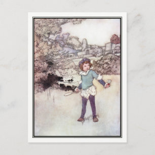 Carte Postale Charles Robinson - Garçon Vintage jouant à Badmint