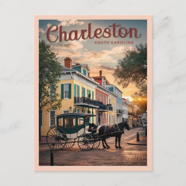 Carte Postale Charleston, Caroline du Sud (Devant)