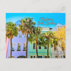 Carte Postale Charleston, Caroline du Sud Bâtiments colorés