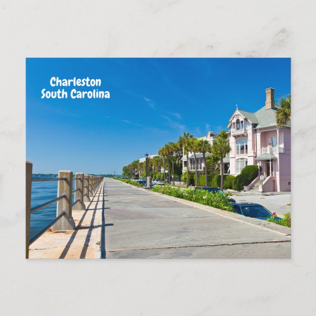 Carte Postale Charleston, Caroline du Sud Belle plage, Jetée (Devant)
