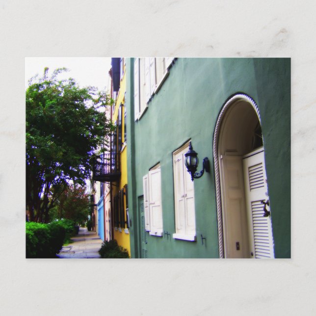 Carte Postale Charleston Rainbow Row Maisons (Devant)