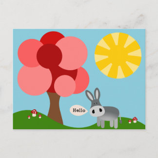 Carte Postale Charlie the Donkey Hello Card