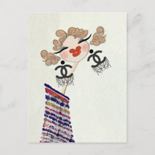 Carte Postale Charlotte est une illustration de mode glamour
