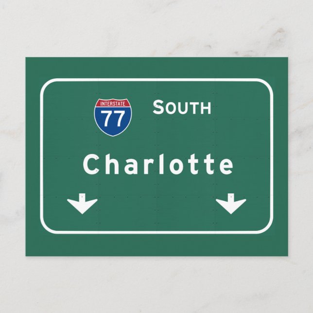 Carte Postale Charlotte North Carolina nc Interstate Highway : (Devant)