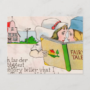 Carte Postale Charmante Conte Vintage Fée Illustration :