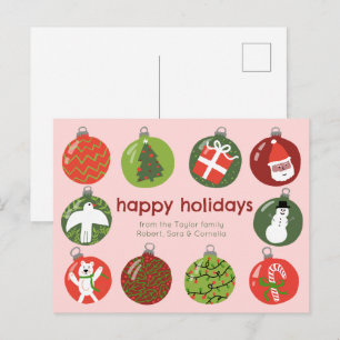 Carte Postale Charmante décoration de Noël Vintage Noël PERSONNA