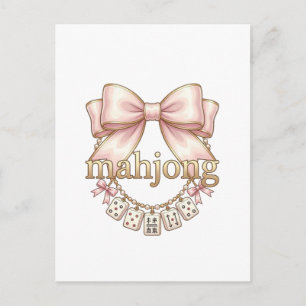 Carte Postale Charme Mahjong Rose Féminin pour Femmes