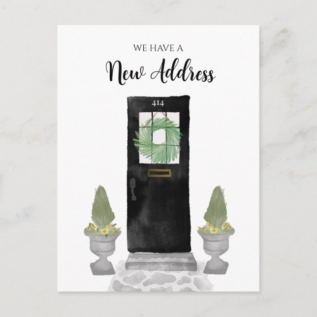 Carte Postale Charme Nous avons déménagé Nouvelle adresse Porte  (Devant)