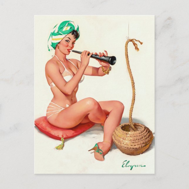 Carte Postale Charme Pinup (Devant)