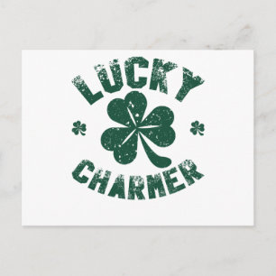 Carte Postale Charmeur Chanceux Trèfle Drôle St. Patrick's Day