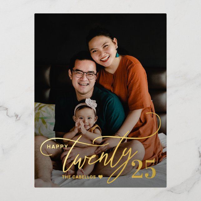 Carte postale Charming Twenty FOIL Happy New Year  (Recto)