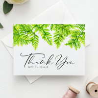 Chartreuse Green Fern Feuilles Mariage Merci