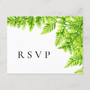 Carte Postale Chartreuse Green Fern Feuilles mariage RSVP