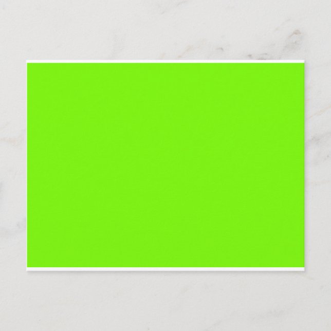 Carte Postale Chartreuse Neon Jaune Couleur Vert Seulement Outil (Devant)