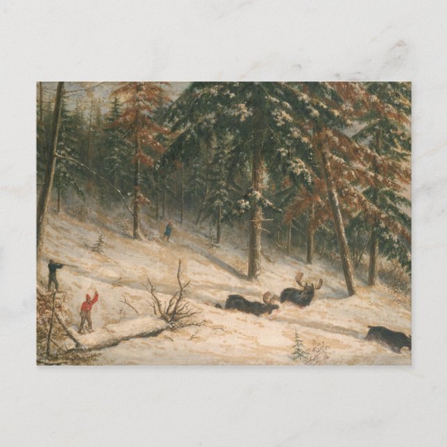 Carte Postale Chasse à l'orignal (Devant)