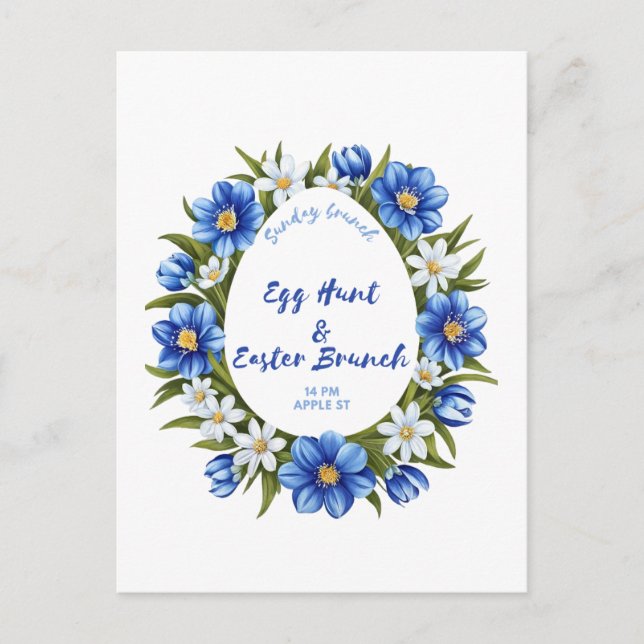 Carte Postale Chasse aux oeufs, Brunch de Pâques (Devant)