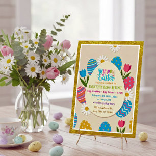 Carte Postale Chasse aux œufs de Pâques Fête florale de vacanc