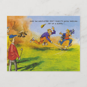 Carte Postale Chasse de golf amusante