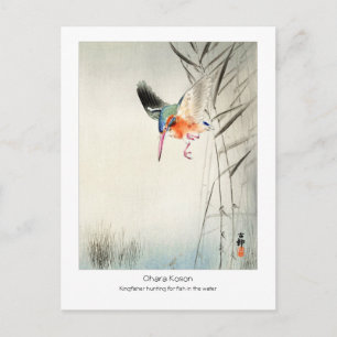 Carte Postale Chasse Kingfisher - Ohara Koson - Art Vintage +