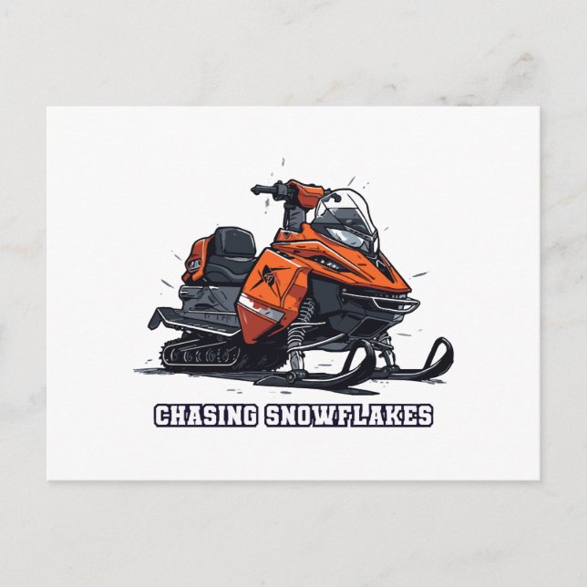 Carte Postale Chasse Snowflakes Snowmobile Adventure (Devant)