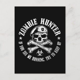 Carte Postale chasseur zombie mort-vivant