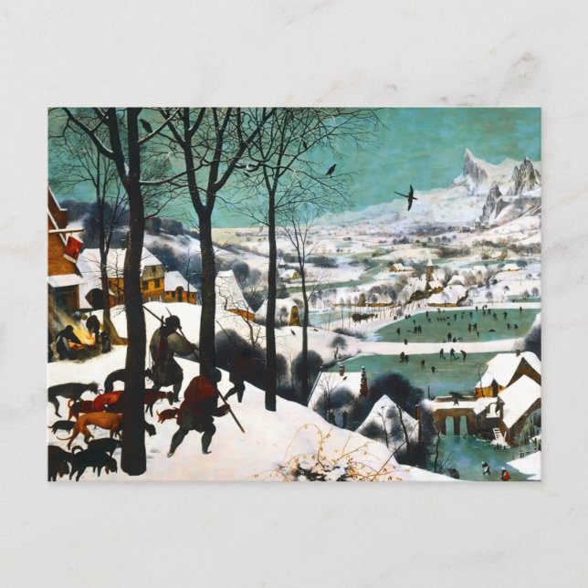 Carte Postale Chasseurs dans le paysage de neige Pieter Bruegel (Devant)