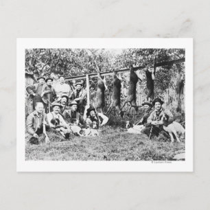Carte Postale Chasseurs de cerfs avec leurs chiens à Hood Canal