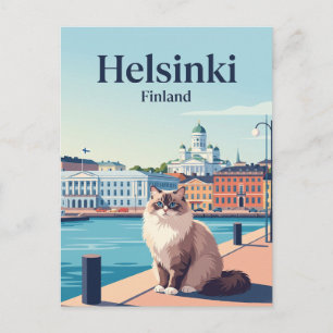 Carte Postale Chat à Helsinki en Finlande
