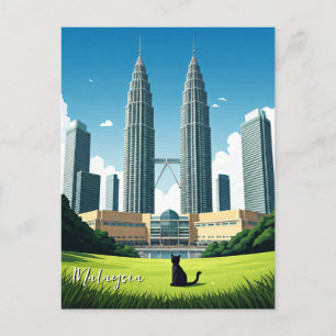 Carte Postale Chat à Kuala Lumpur Malaisie