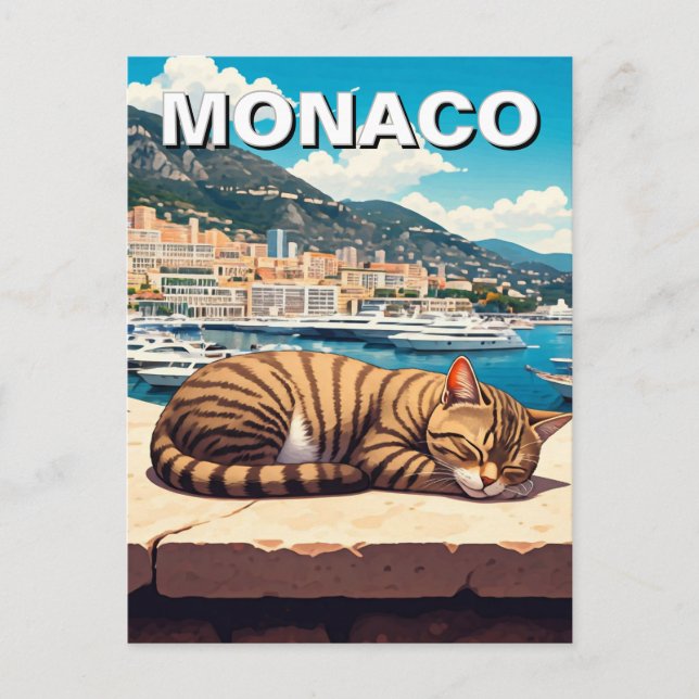 Carte Postale Chat à Monaco Monte Carlo Europe Travel (Devant)