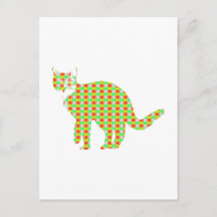 Carte Postale Chat à motifs