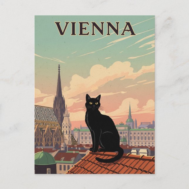 Carte Postale Chat à Vienne Autriche Voyage (Devant)