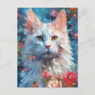 Carte Postale Chat angora turc coloré