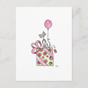 Carte Postale Chat animal de fête