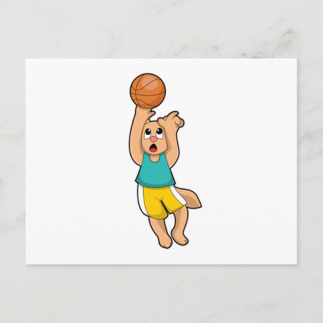 Carte Postale Chat au basket-ball (Devant)