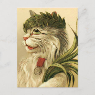 Carte Postale Chat au laurier par Maurice Boulanger
