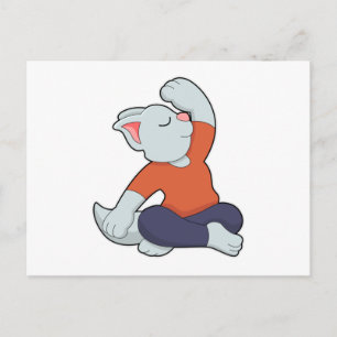 Carte Postale Chat au Yoga en tailleur
