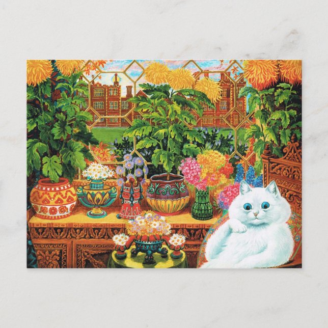 Carte Postale Chat aux Fleurs, Louis Wain (Devant)