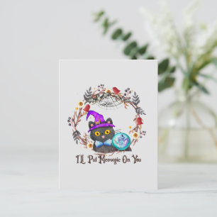 Carte Postale Chat aux sorcières mignonne et Punny